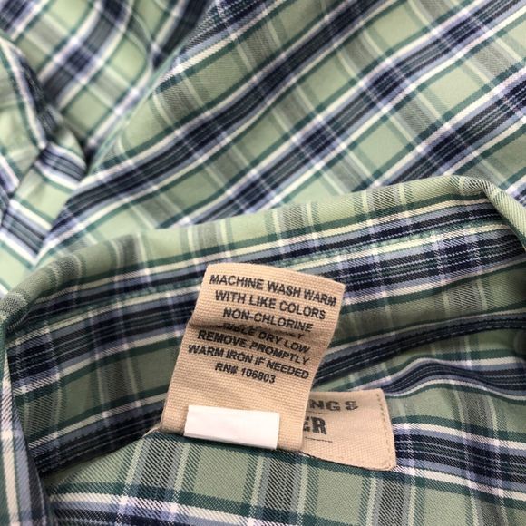 Duluth Trading Men Wrinkle Fighter Button Shirt Top Large Plaid Cotton B235 -14 - Picture 7 of 16